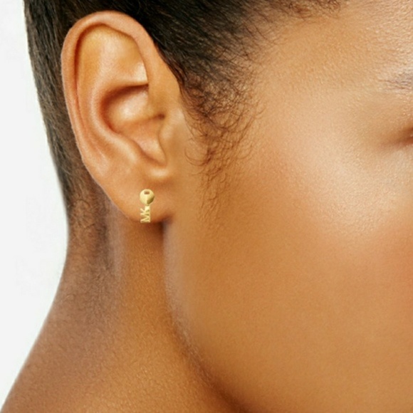 🎁 MICHAEL KORS 14K Gold/Sterling Silver Key Studs - Picture 4 of 5